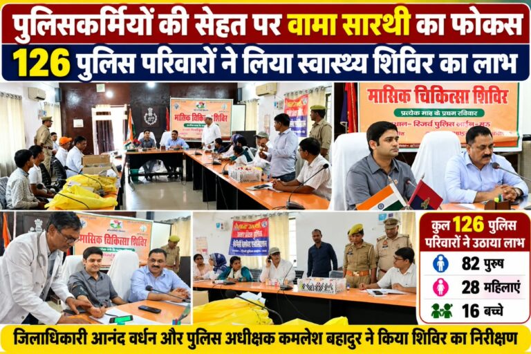 पुलिसकर्मियों की सेहत पर वामा सारथी का फोकस, 126 पुलिस परिवारों ने लिया स्वास्थ्य शिविर का लाभ